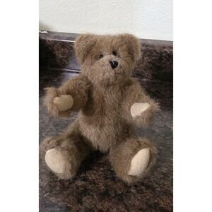 Boyd Brown Fluffy Teddy Bear 8 inch with joints 1990-95 Vintage